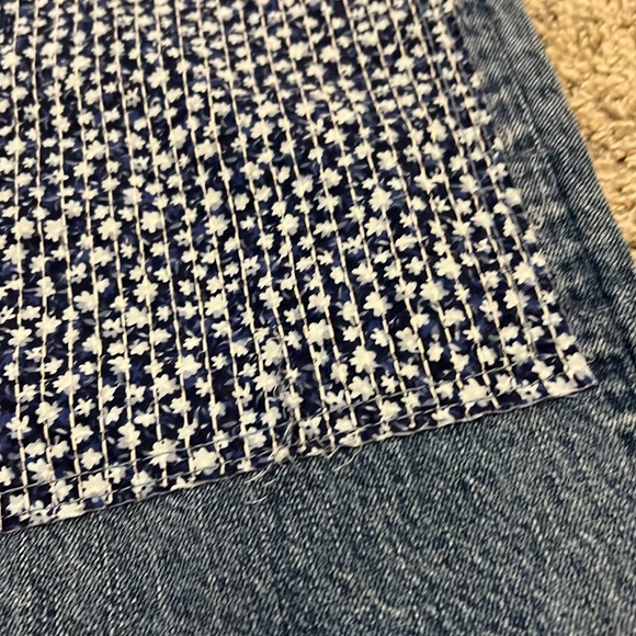 J.‎ Crew Slim Boyfriend Jeans Denim Size 32 Patchwork Button Fly Boho Grunge - Picture 8 of 16